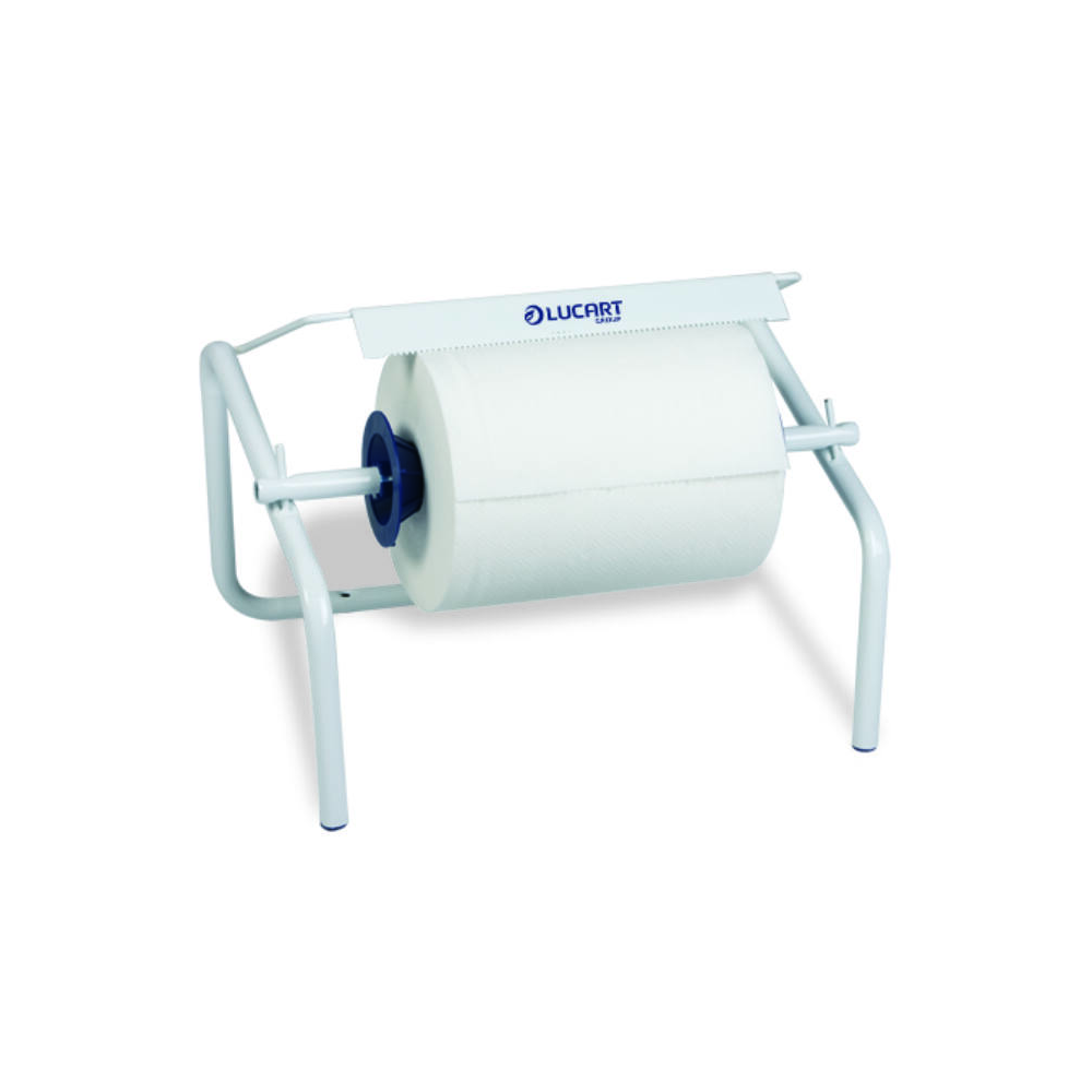 Adagoló állvány fali/asztali ipari törlőhöz fémvázas Lucart Vall/table fehér_892002