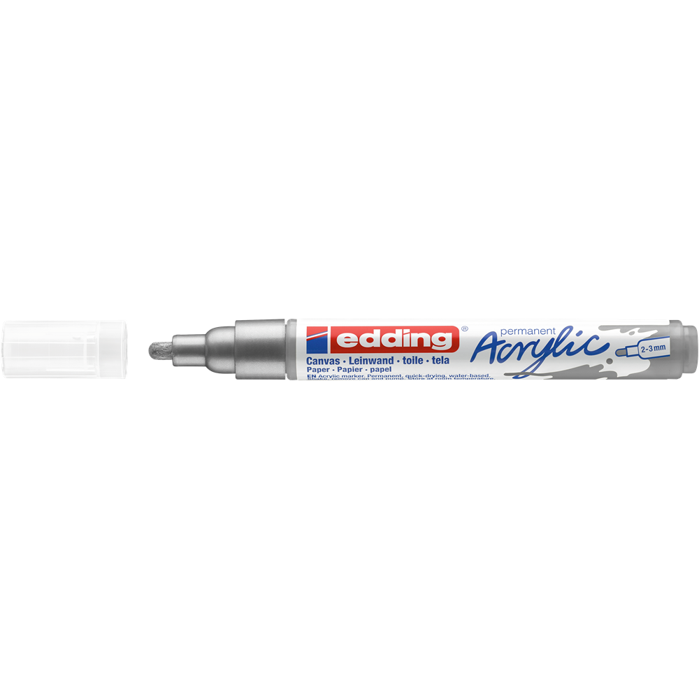 Akril marker 2-3mm, Edding 5100 ezüst
