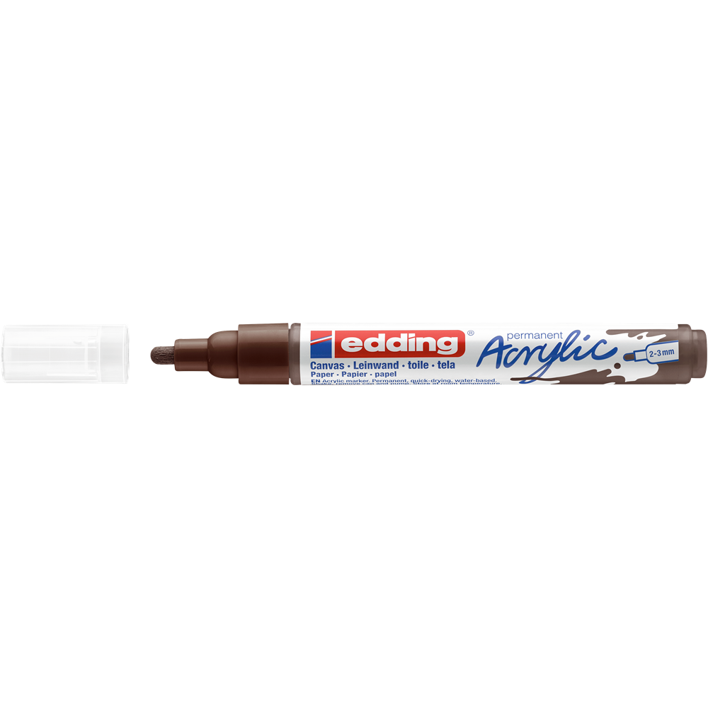Akril marker 2-3mm, Edding 5100 barna