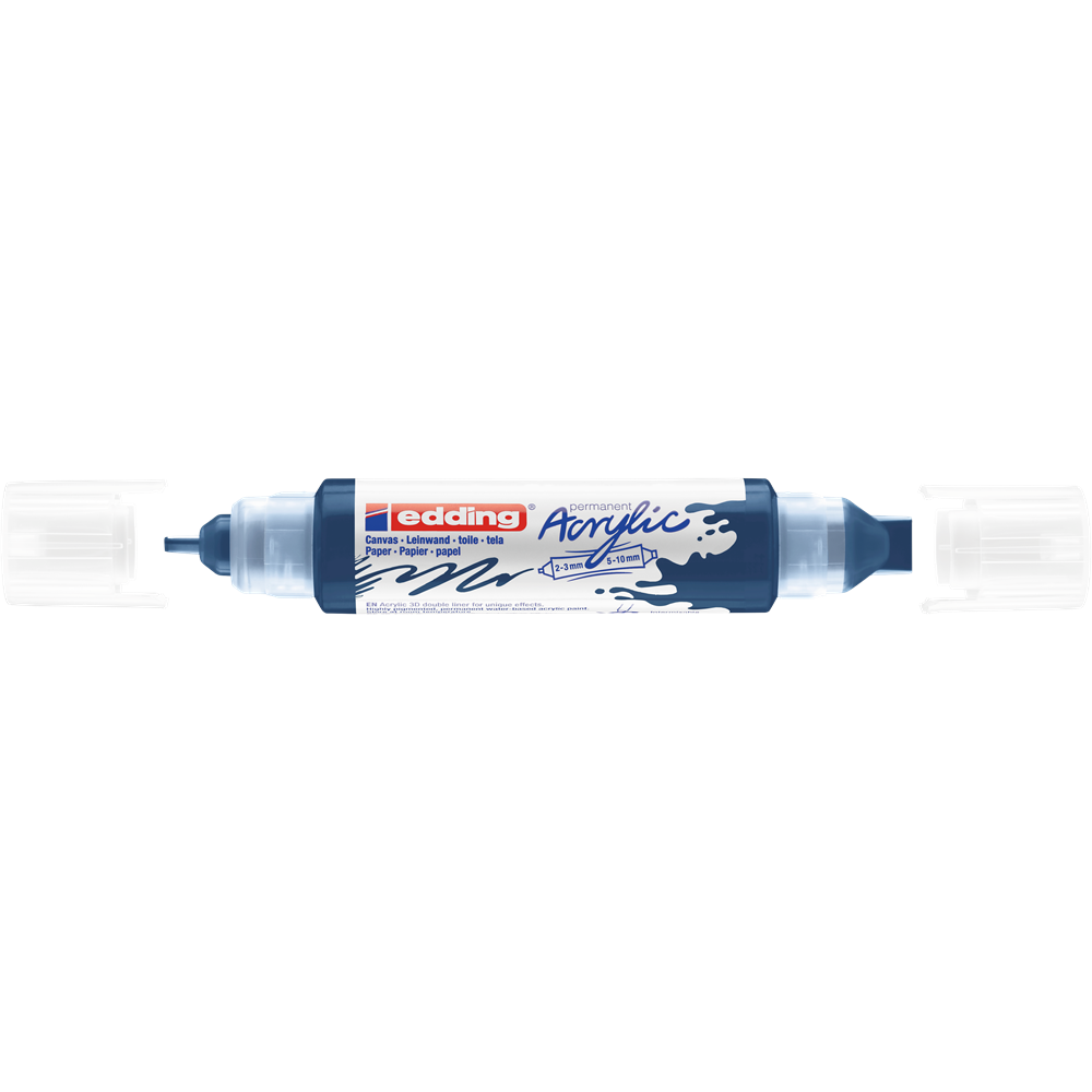 Akril marker 2-3mm, és 5-10mm, 3D kétvégű Edding 5400 éjkék