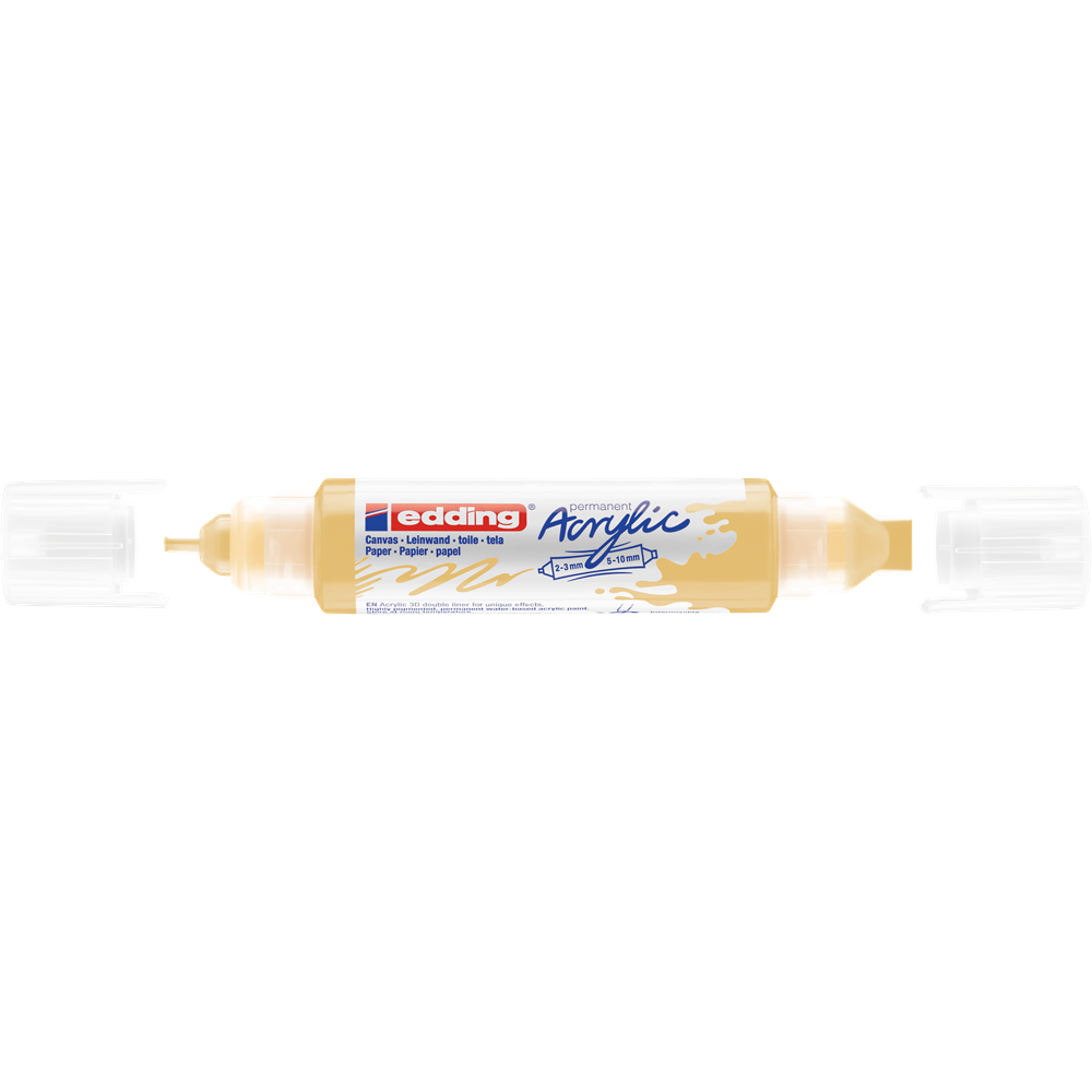 Akril marker 2-3mm, és 5-10mm, 3D kétvégű Edding 5400 pasztell citromsárga