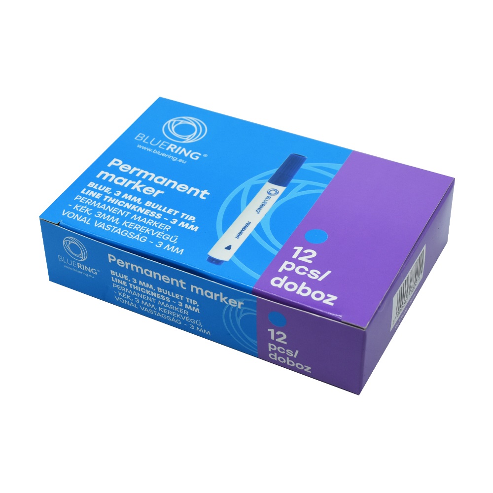 Alkoholos marker 3mm, kerek végű Bluering® kék - Image 3
