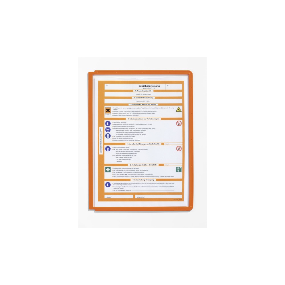 Bemutatótábla panel, A4, 5 db/csomag, Durable Sherpa narancs - Image 4