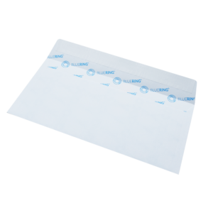 Boríték LA4 szilikonos bélésnyomott 110×220mm Bluering® fehér