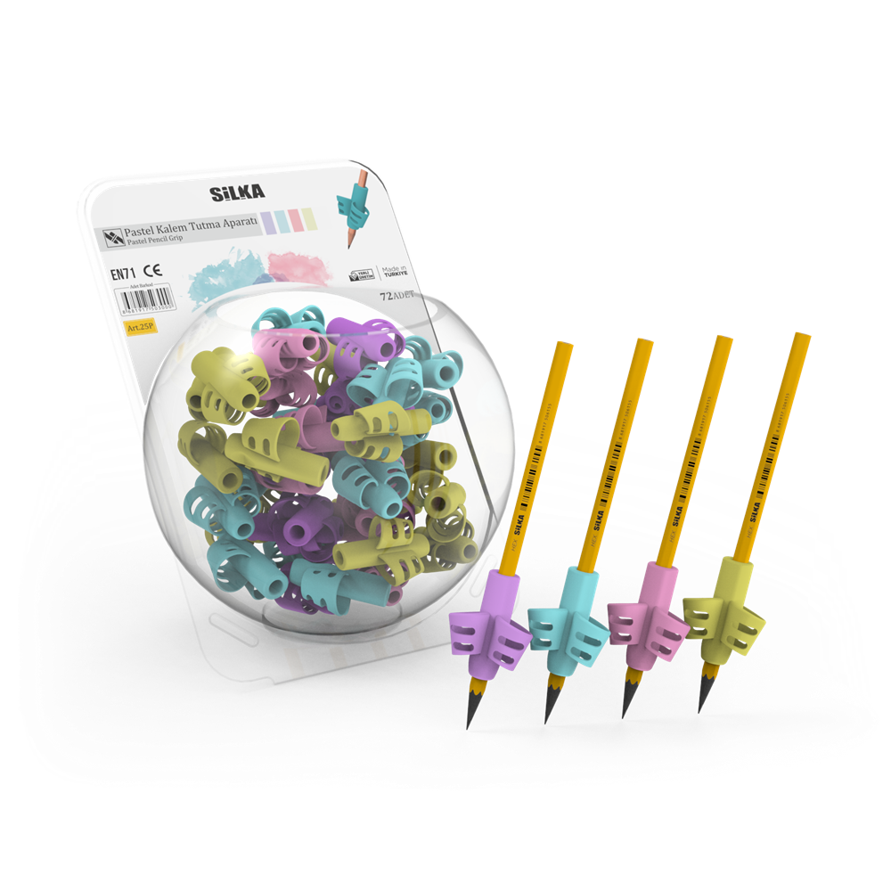 Ceruza markolat, fogássegítő, szilikon, pasztell, 72 db/display, Silka - Image 3