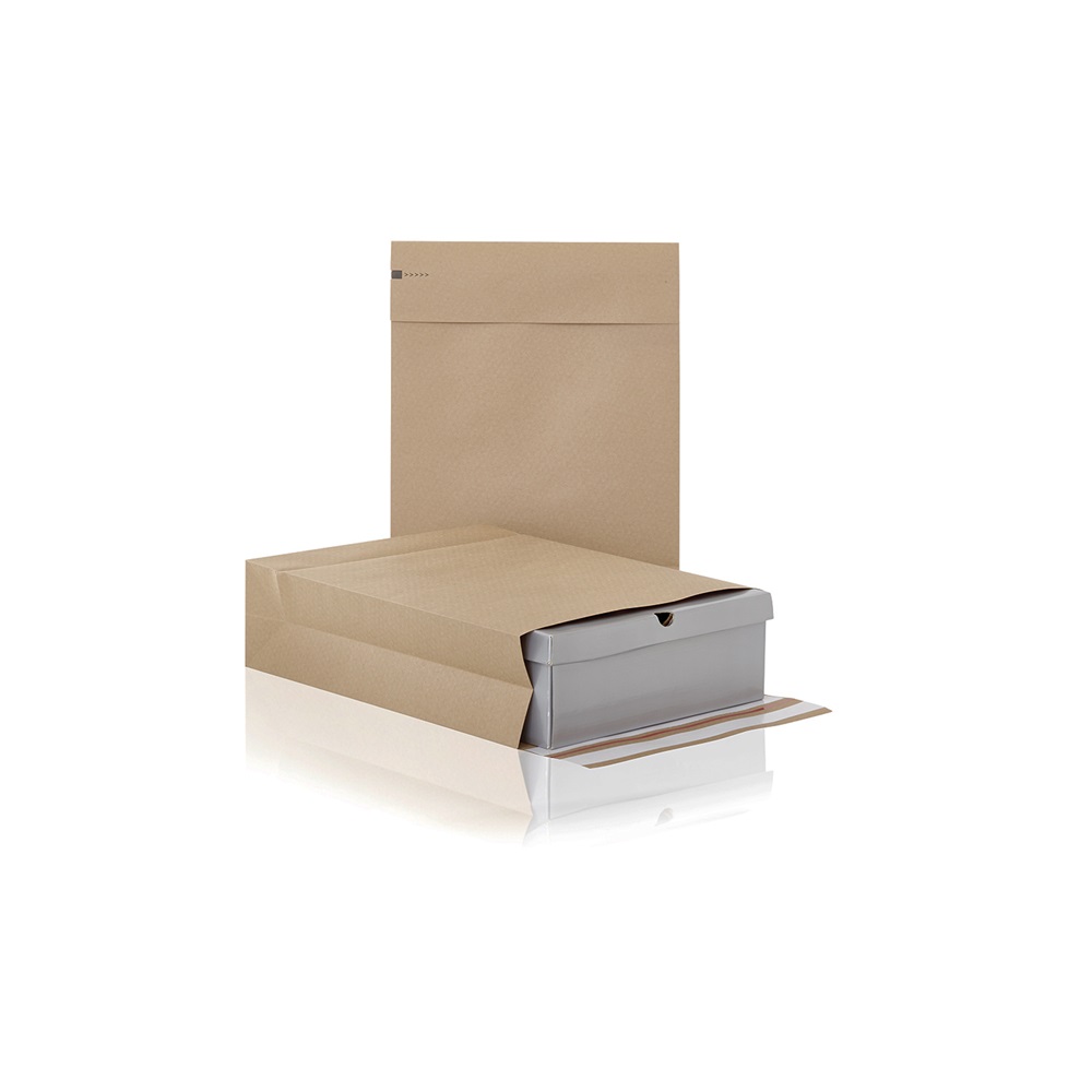 Csomagküldő webshop tasak 250x350x50mm, erős kraft papírból 250 db/doboz, E-green barna - Image 4