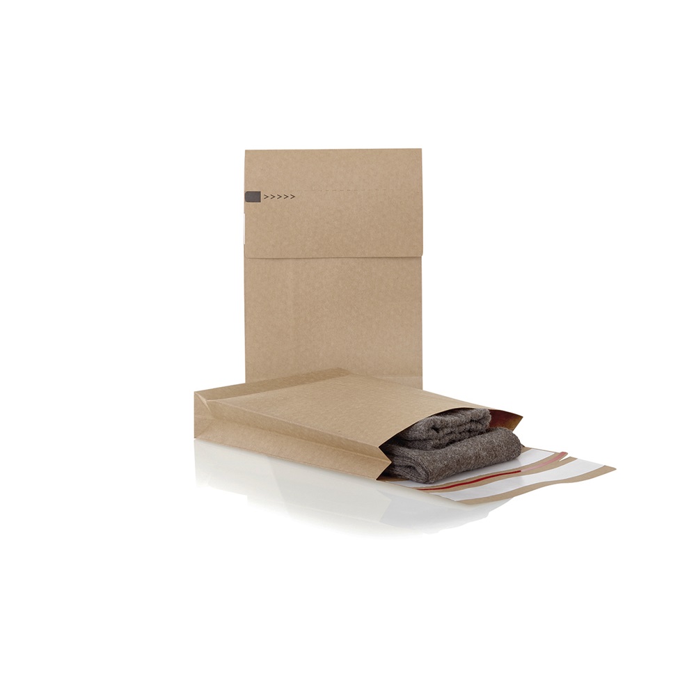 Csomagküldő webshop tasak 400x500x100mm, erős kraft papírból 100 db/doboz, E-green barna - Image 5