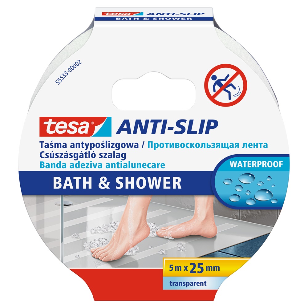 Csúszásgátló szalag 25mmX5m fürdőszobai, Tesa átlátszó - Image 3
