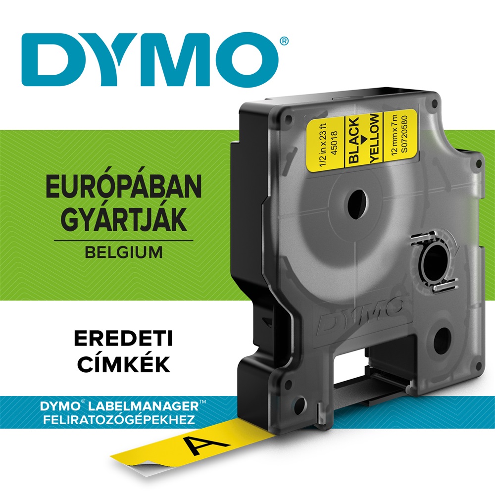 Feliratozógép szalag Dymo D1 S0720580/45018 12mmx7m ORIGINAL fekete/sárga - Image 10
