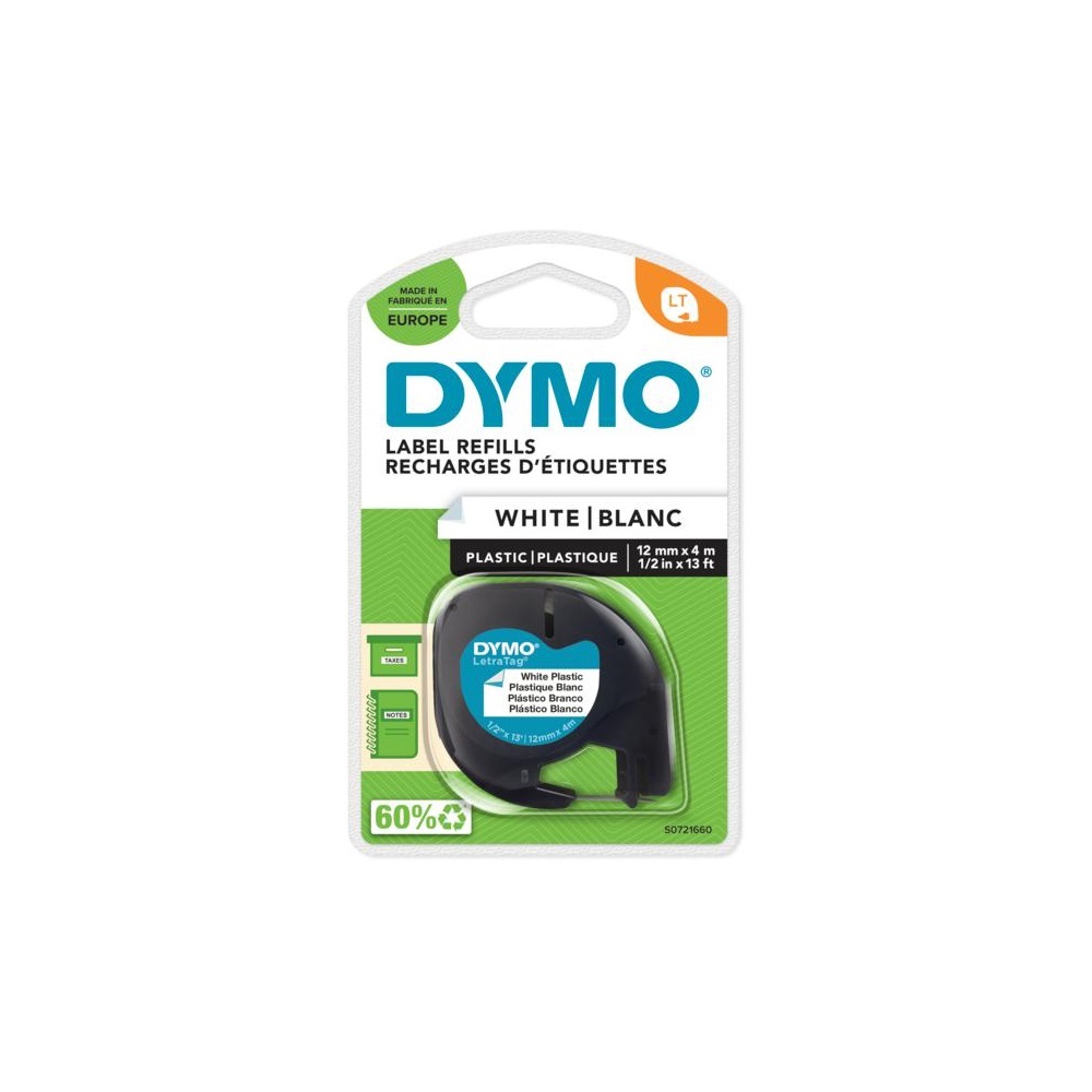 Feliratozógép szalag Dymo Letratag S0721660/59422 12mmx4m ORIGINAL fehér - Image 3