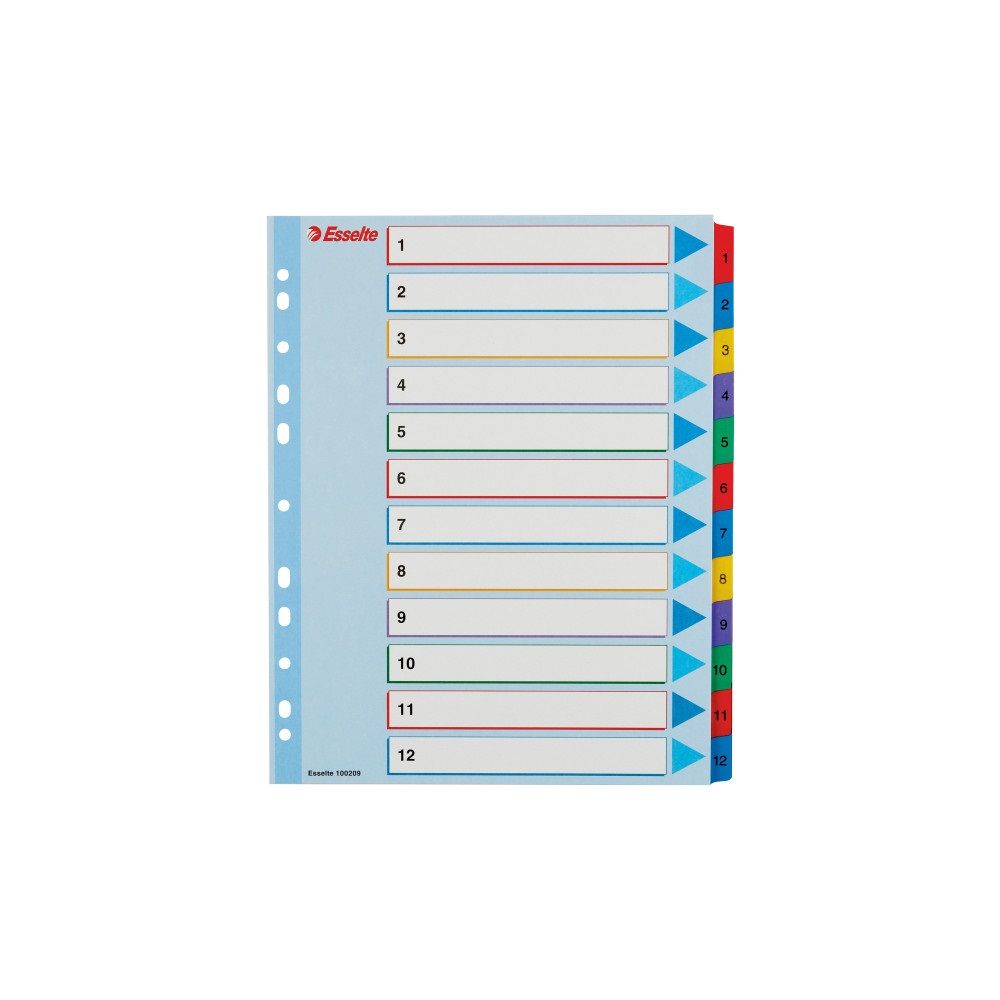Elválasztólap, A4, Maxi regiszteres 1-12 laminált karton előlap 100209 Esselte - Image 3