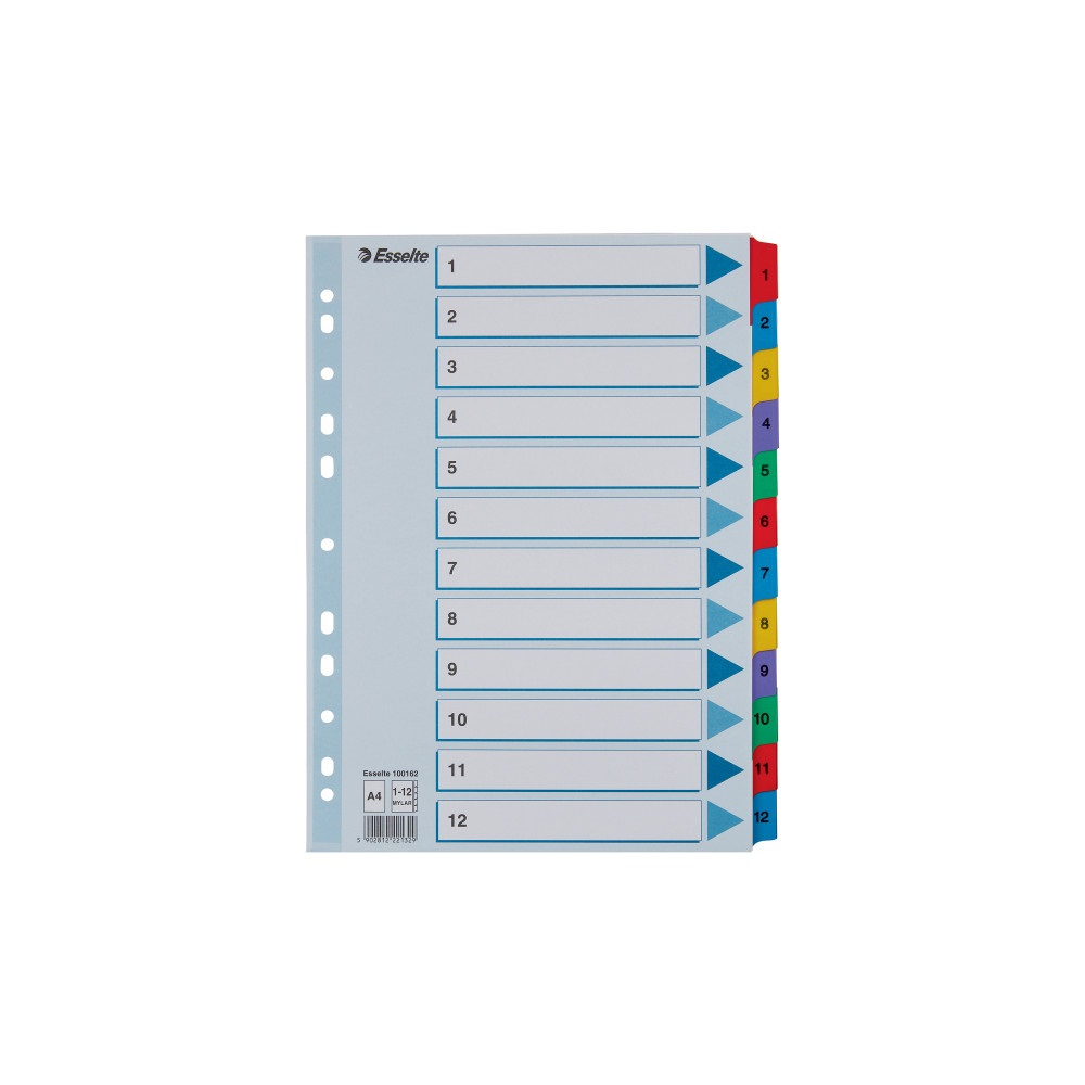 Elválasztólap, A4, regiszteres 1-12 laminált karton fülek 100162 Esselte - Image 3