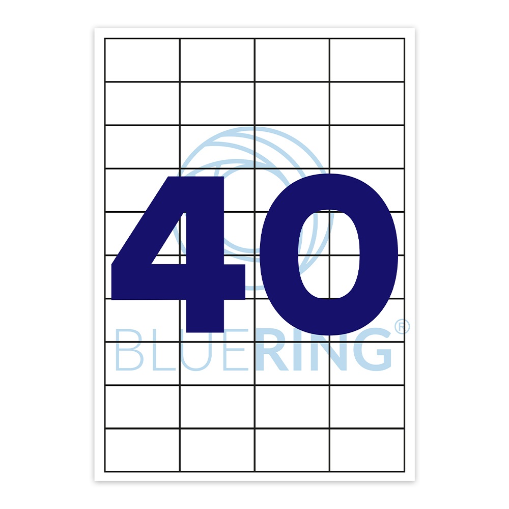 Etikett címke, 52,5x29,7mm, 100 lap, 40 címke/lap Bluering®