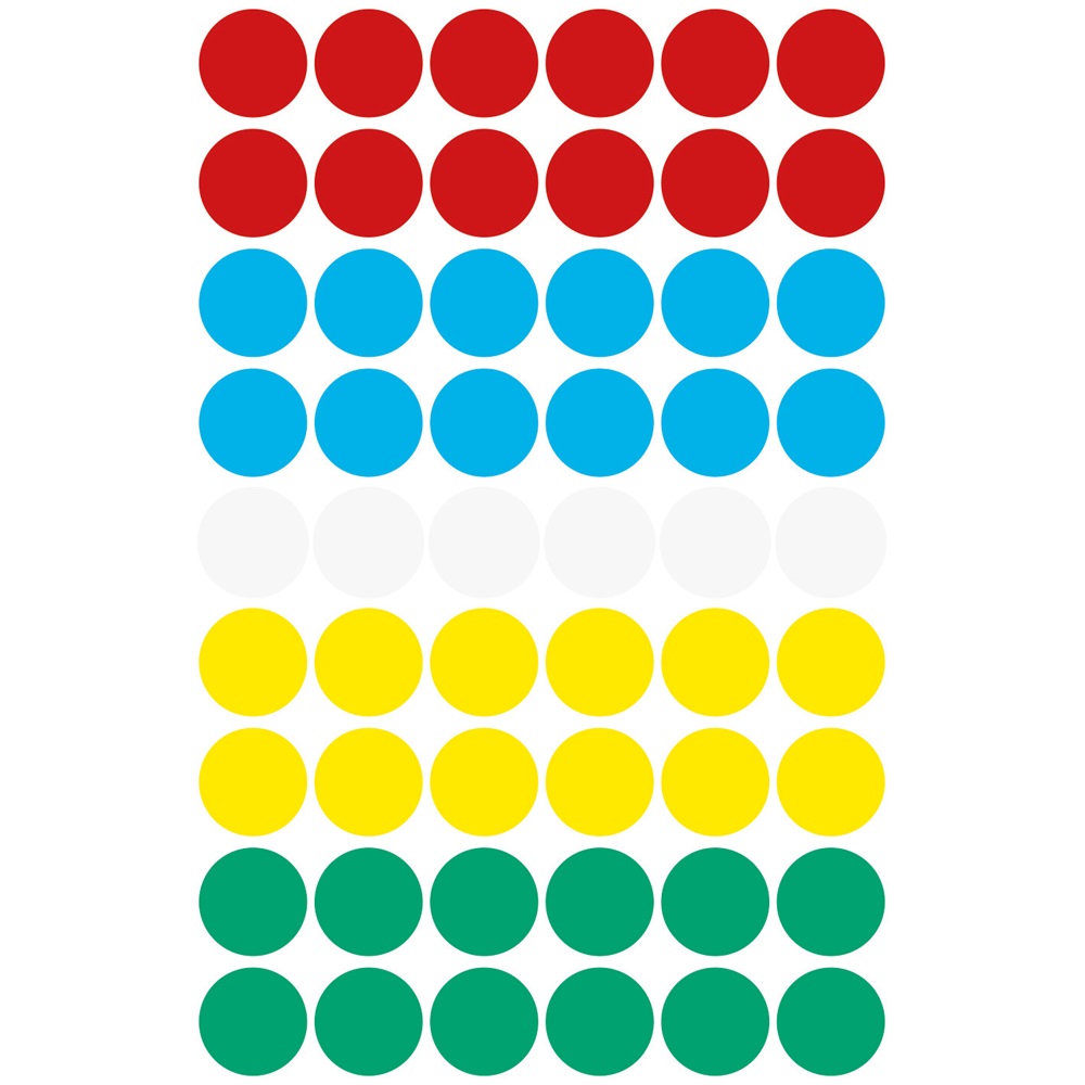 Etikett címke, o12mm, jelölésre, 5 klf. szín 54 címke/ív, 5 ív/doboz, Avery vegyes - Image 4