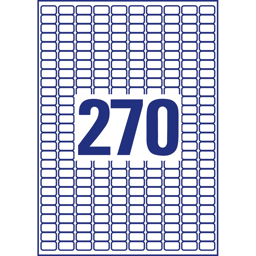 Etikett címke, 17,8 x10mm, univerzális visszaszedhető, 270 címke/ív, 25 ív/doboz, Avery fehér - Image 4