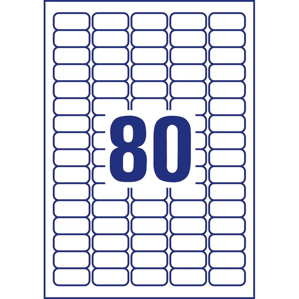 Etikett címke, 35,6 x16,9mm, univerzális visszaszedhető, 80 címke/ív, 100 ív/doboz, Avery fehér - Image 4