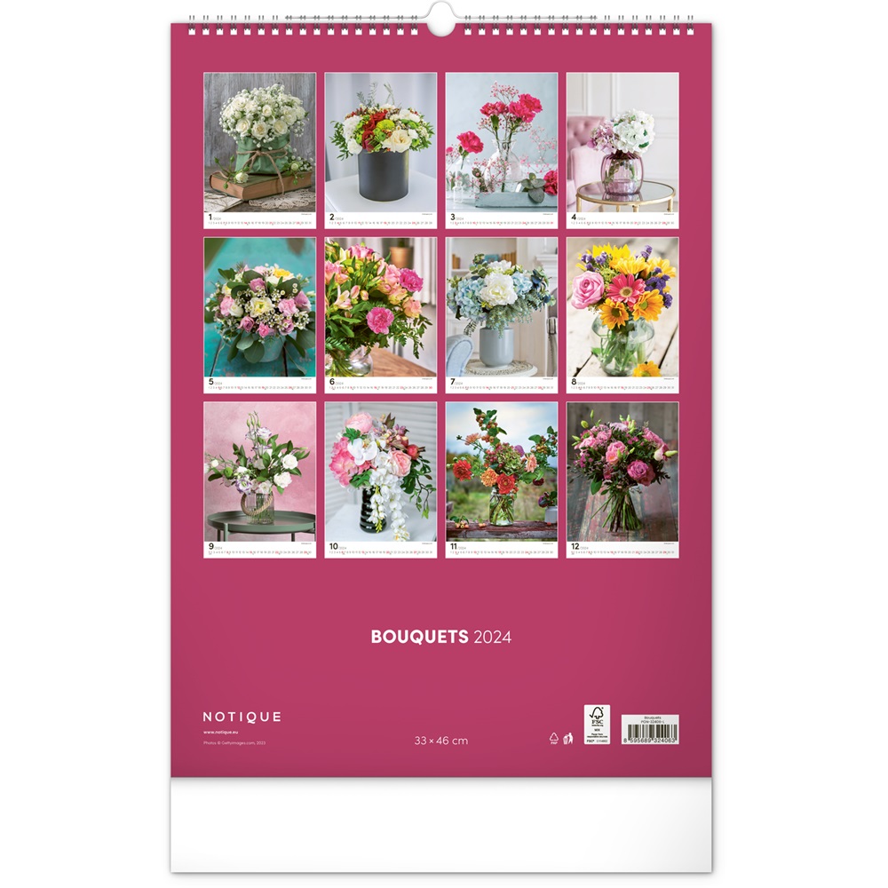 Falinaptár képes 330×460mm Bouquets Realsystem 2024. - Image 5