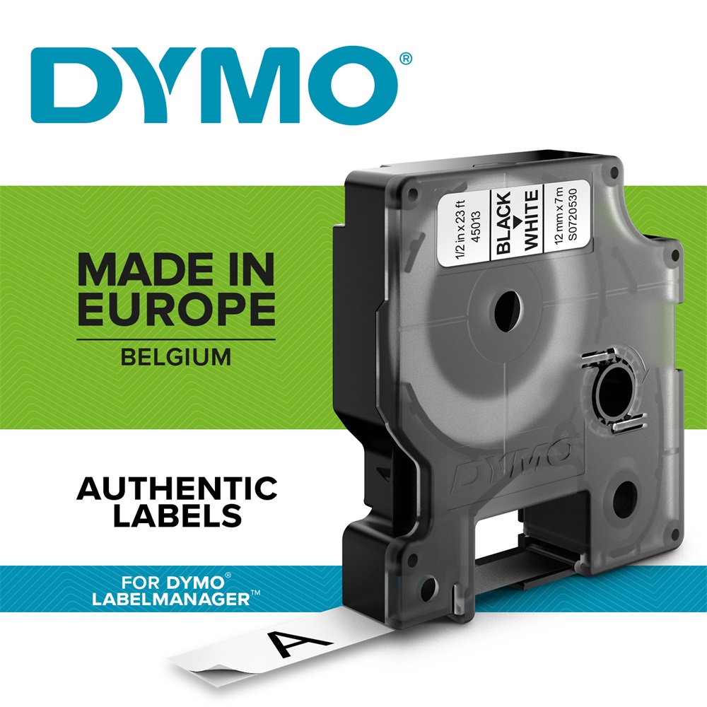 Feliratozógép szalag Dymo D1 S0720530/45013 12mmx7m ORIGINAL fekete/fehér - Image 9