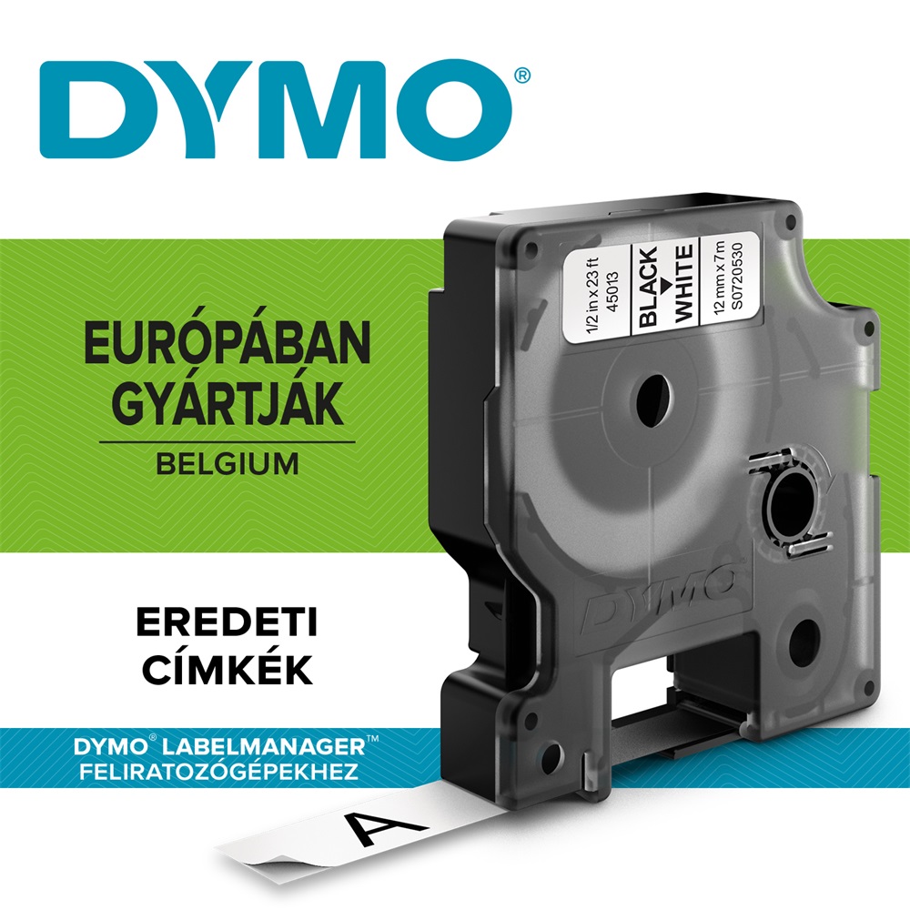 Feliratozógép szalag Dymo D1 S0720530/45013 12mmx7m ORIGINAL fekete/fehér - Image 10