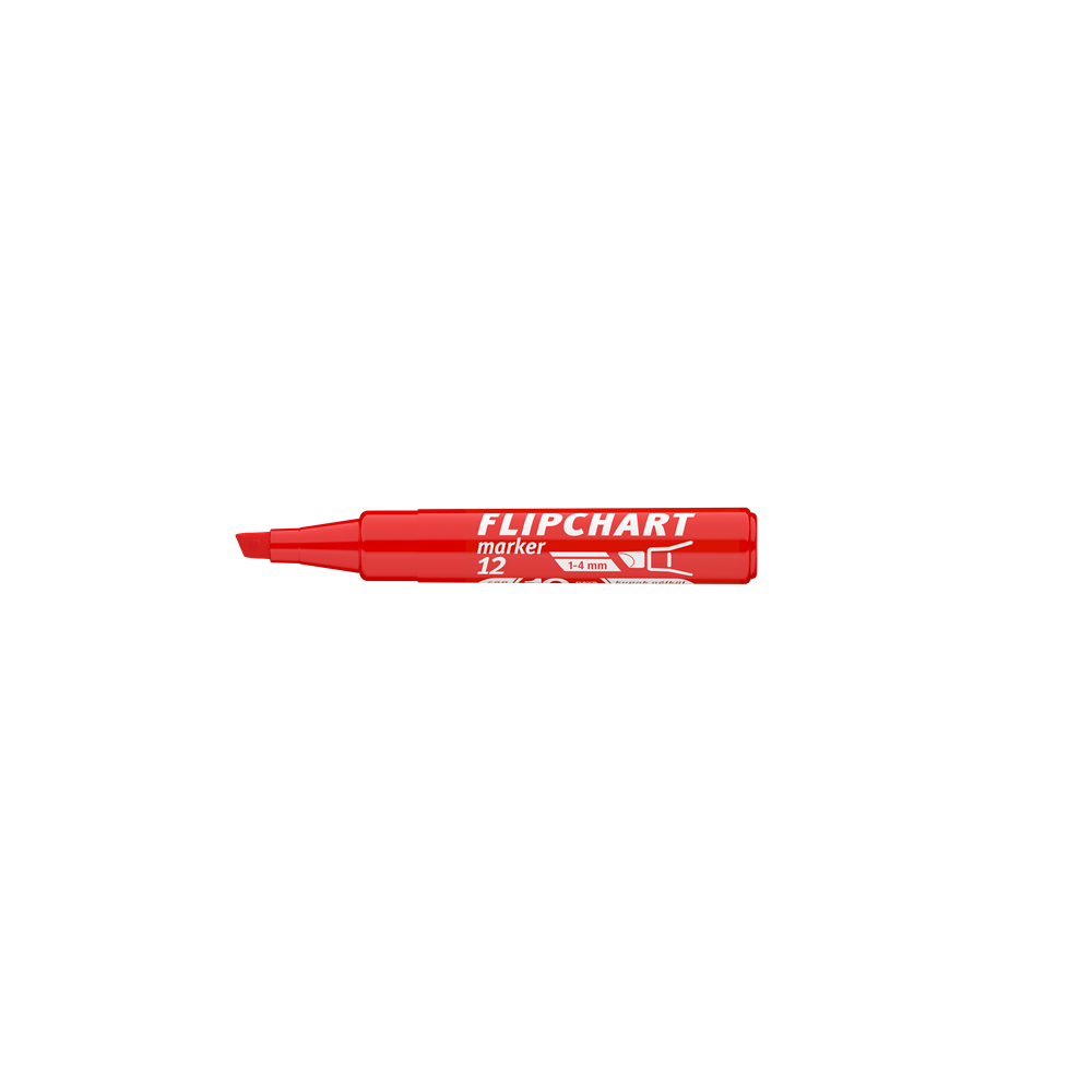 Flipchart marker vízbázisú 1-4mm, vágott Artip 12 piros - Image 4
