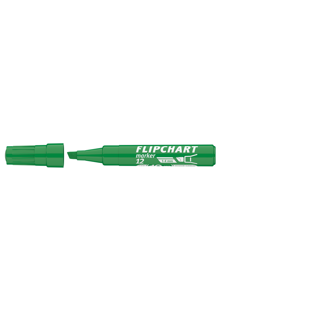 Flipchart marker vízbázisú 1-4mm, vágott Artip 12 zöld