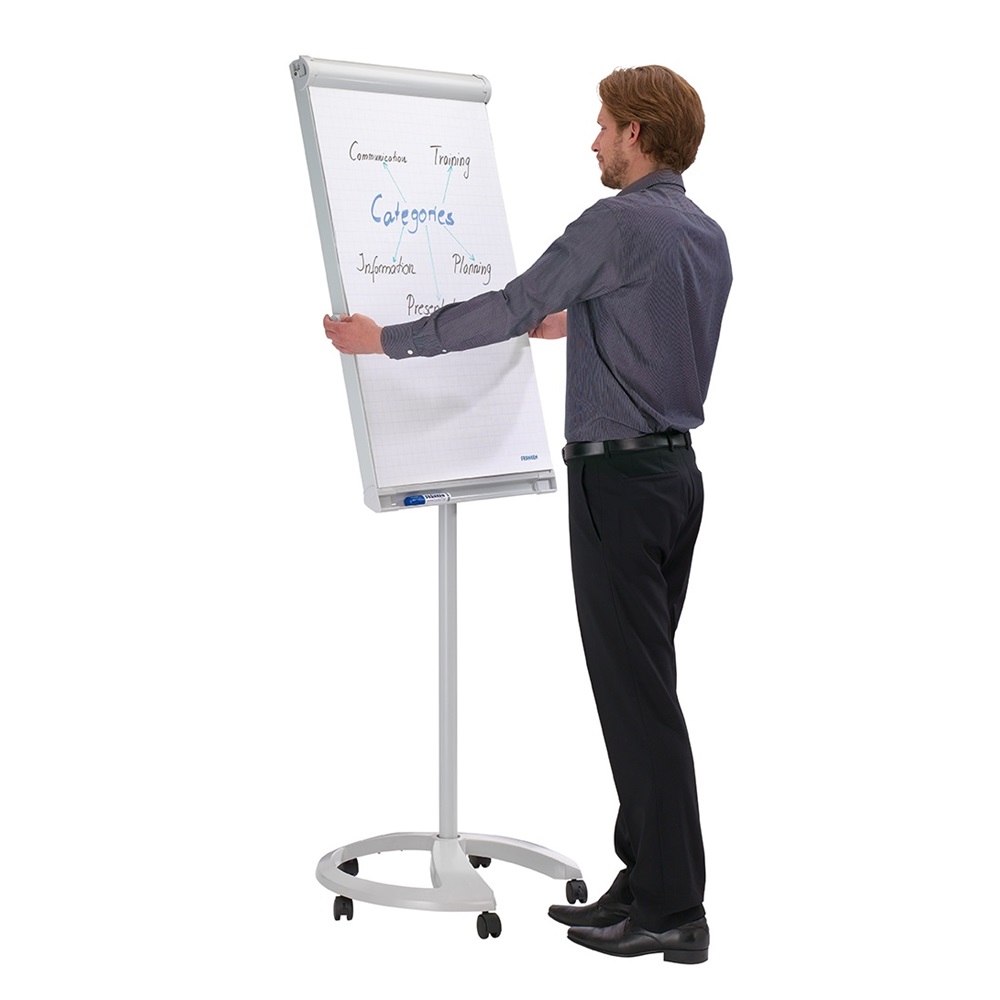 Flipchart tábla mobil 67x95cm, mágneses, 2 db segédkarral, 5 görgős Proline Franken - Image 3