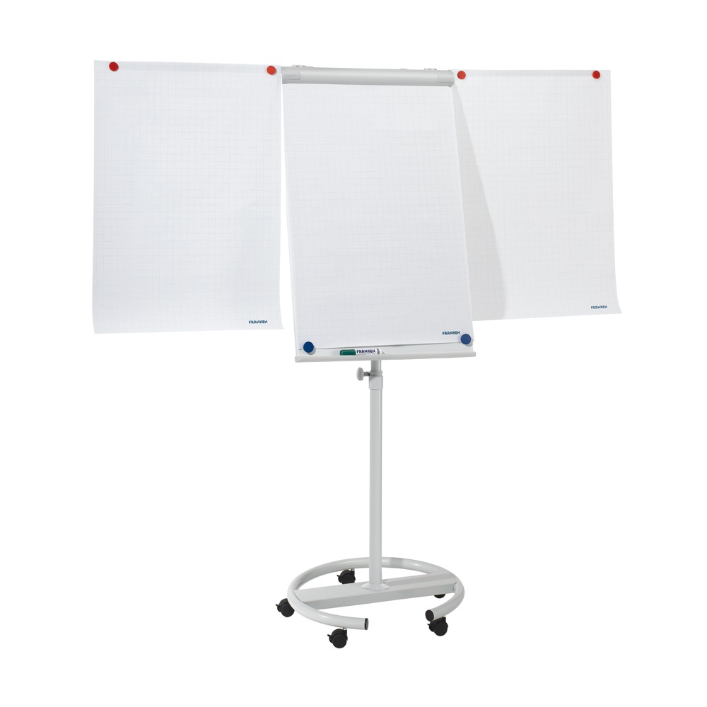 Flipchart tábla mobil 68x105cm, mágneses, 2 db segédkarral, 5 görgős Premium line Franken - Image 3
