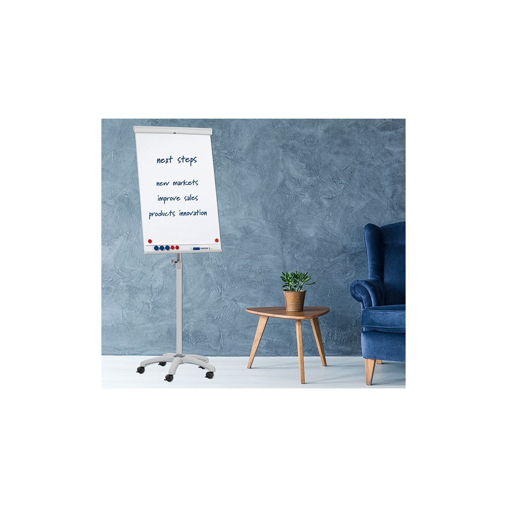 Flipchart tábla mobil 68x105cm, mágneses 5 görgős gurítható ValueLine Franken - Image 6