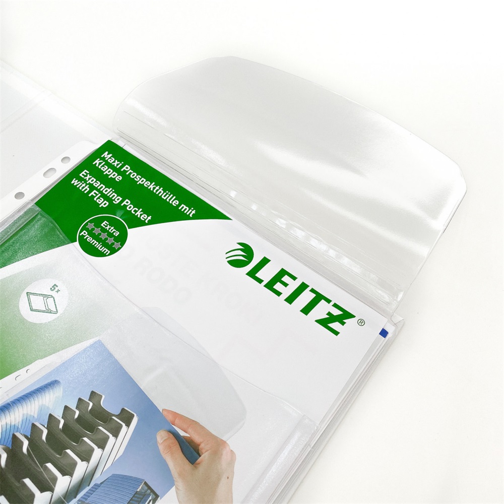 Genotherm lefűzhető, A4, 170 micron jumbo narancsos felül behajtható fülel Leitz 5 db/csom - Image 4