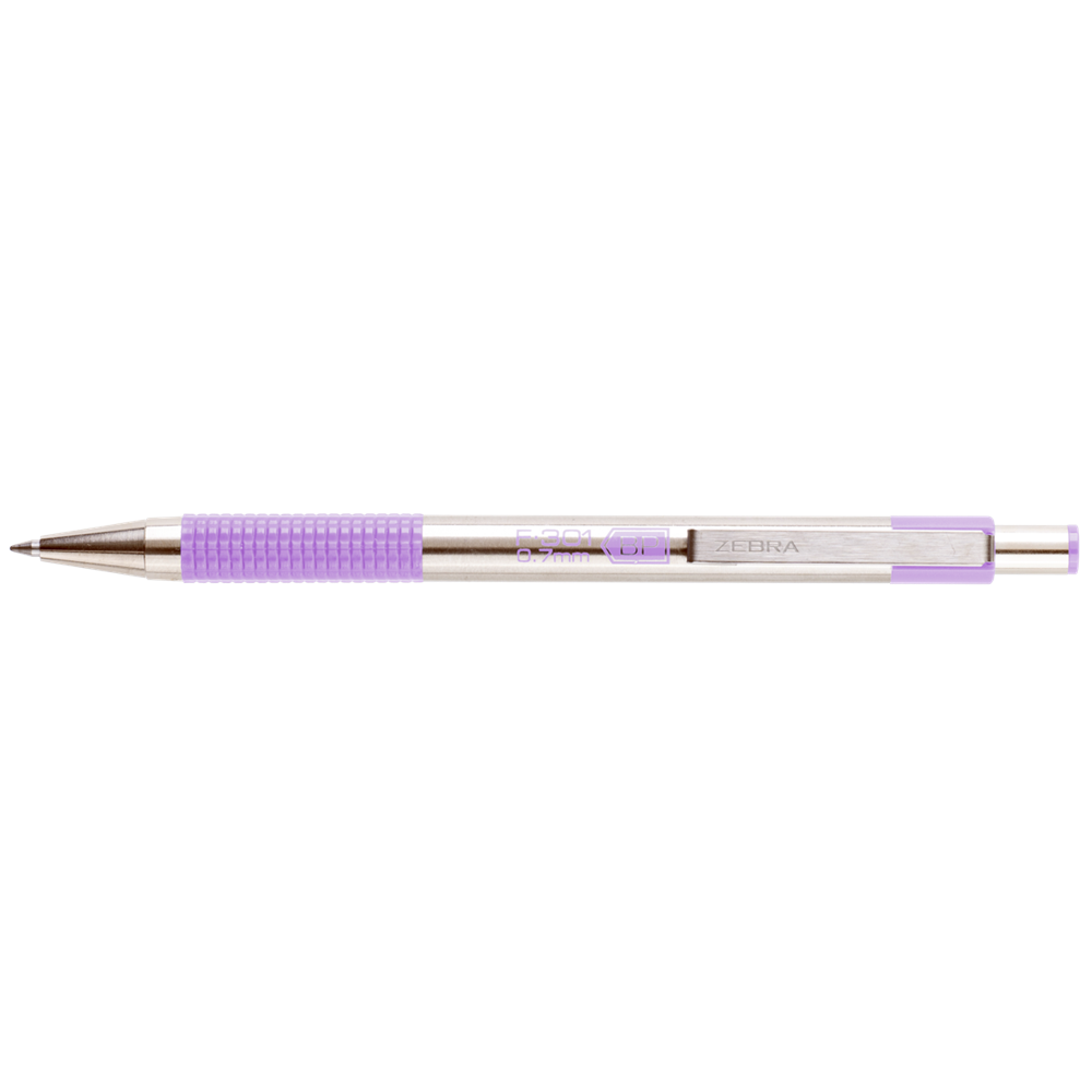 Golyóstoll 0,7mm, pasztell lila test, Zebra F-301, írásszín kék