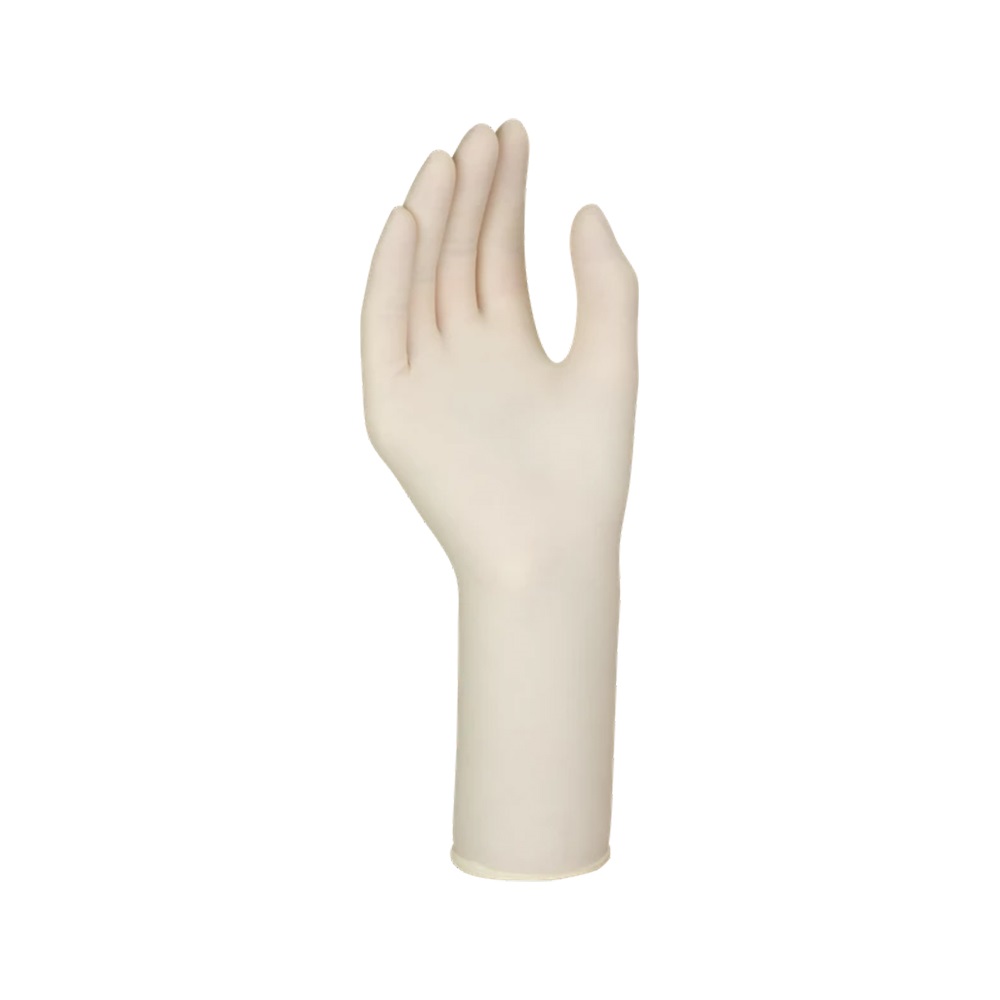 Gumikesztyű latex púdermentes, hosszú szárú S jobb/bal 2x50 db Santex fehér - Image 3