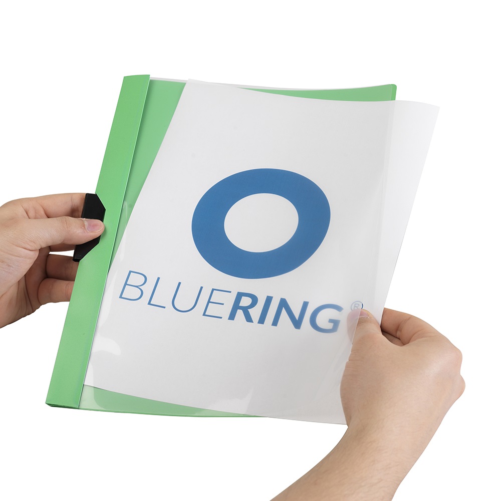 Gyorsfűző klip mappa A4, műanyag 30laphoz fém klippes Bluering® zöld - Image 4