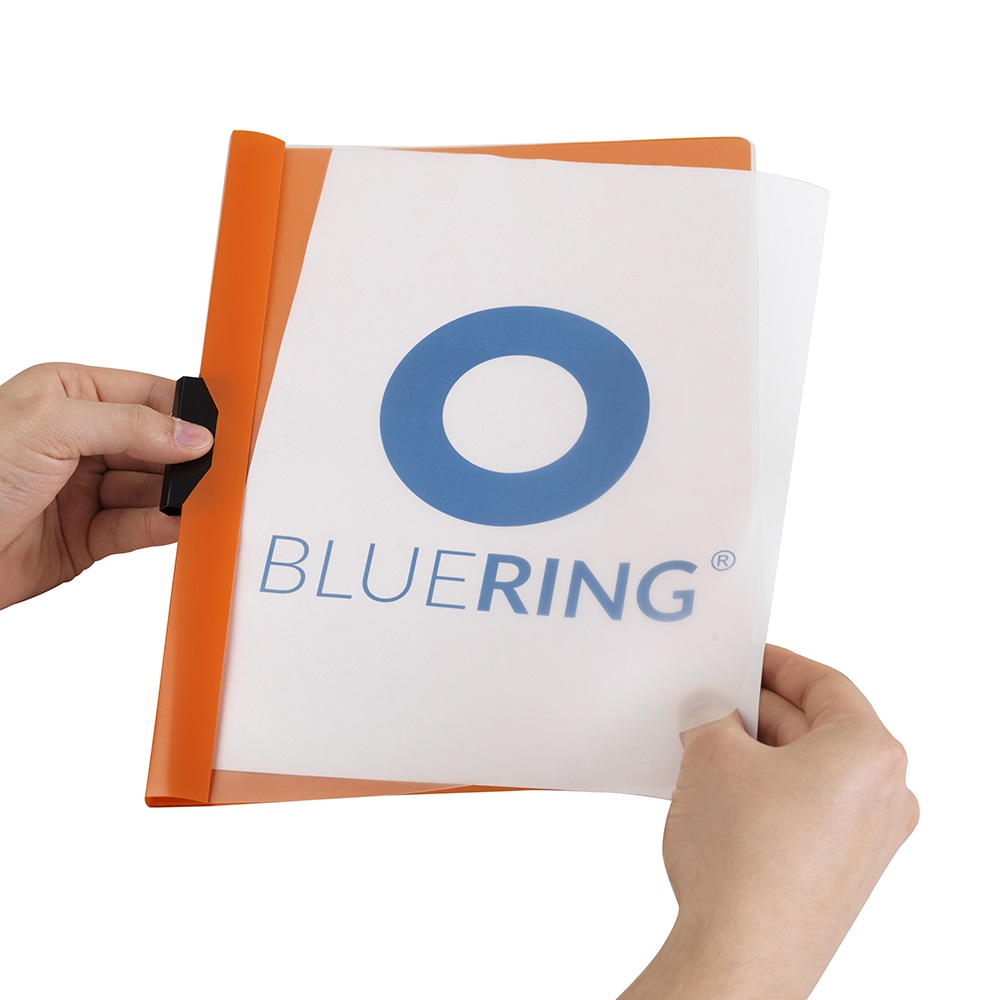 Gyorsfűző klip mappa A4, műanyag 60laphoz fém klippes Bluering® narancssárga - Image 4