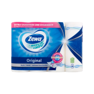Háztartási papírtörlő 2 rétegű 4 tekercs/csomag Wish&Weg Original Zewa fehér