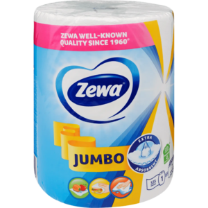 Háztartási papírtörlő 2 rétegű 325 lap/tekercs Zewa Jumbo fehér