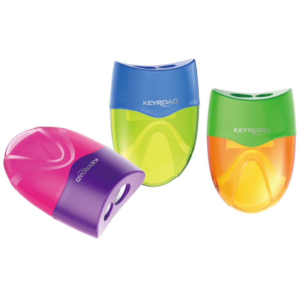 Hegyező 2 lyukú tartályos 12 db/display Keyroad Mellow vegyes színek - Image 3