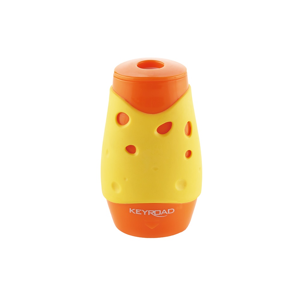 Hegyező 2 lyukú tartályos, fedeles 12 db/display Keyroad Cheese vegyes színek - Image 3