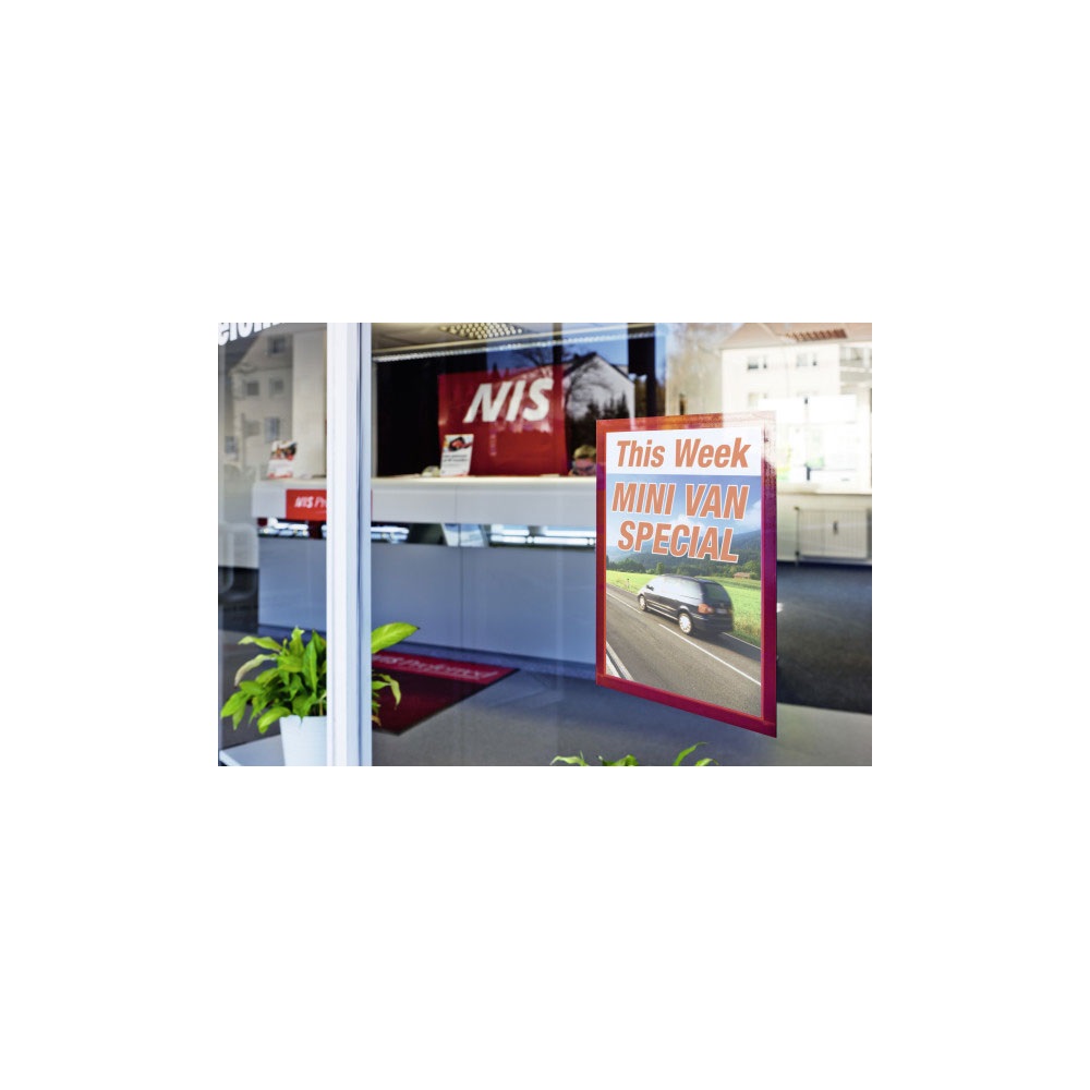 Infókeret A4, XXL csomag, 10 db/doboz, Durable Duraframe® piros - Image 8