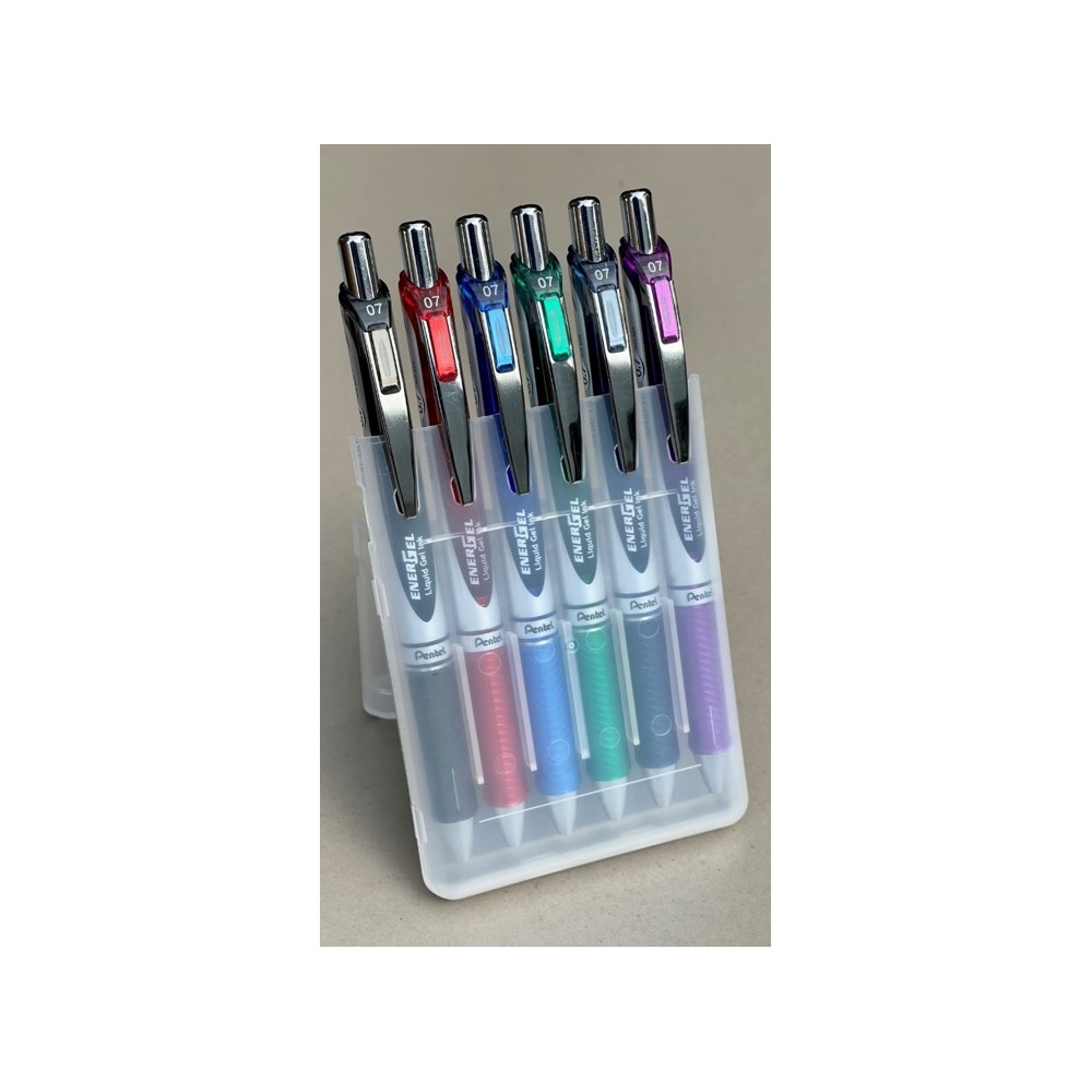Írószertartó asztali műanyag 6db-os készlet BL77 toll, Pentel 6 klf. szín - Image 3