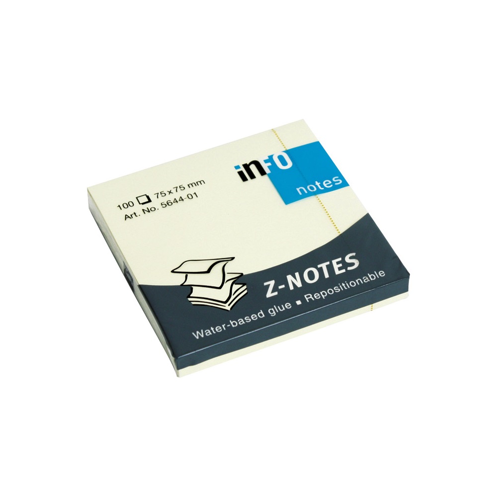 Jegyzettömb öntapadó, 75x75mm, `Z` Info Notes sárga - Image 4