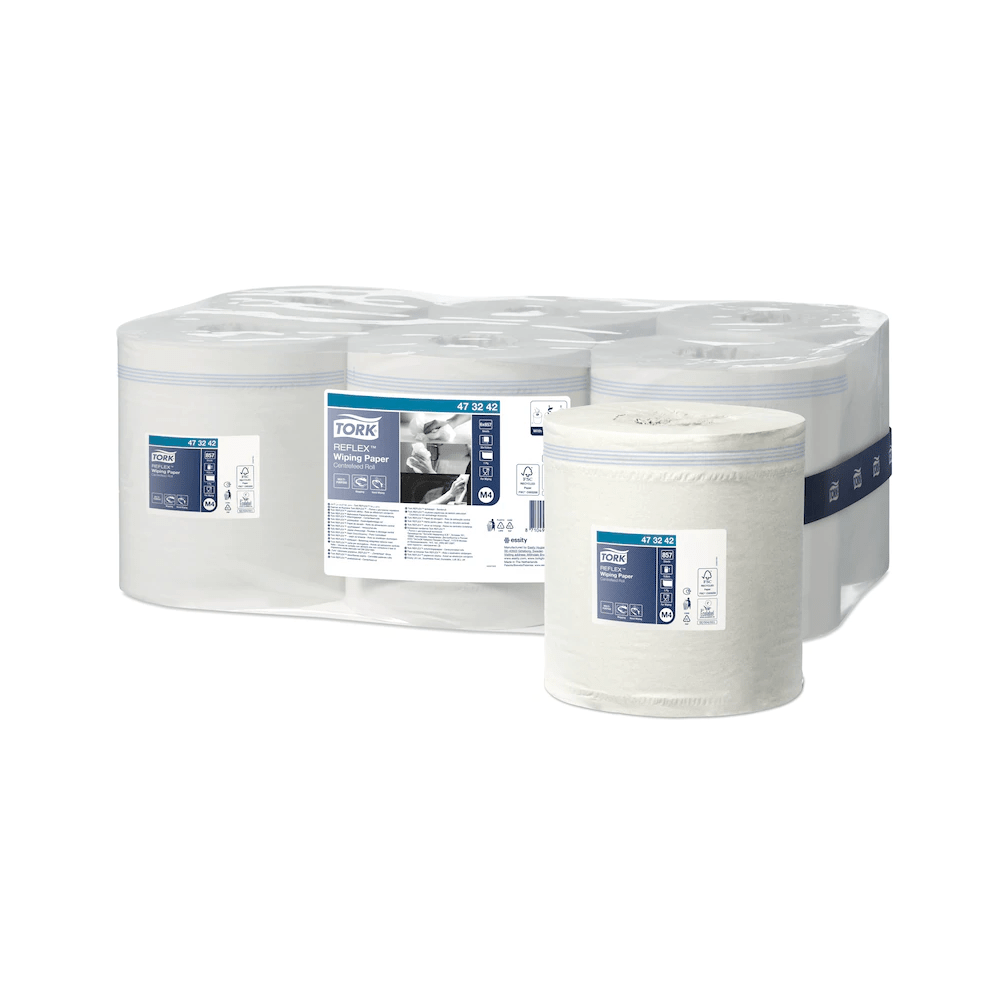 Kéztörlő 1 rétegű tekercses átmérő: 19,5 cm 857 lap/300 m/tekercs 6 tekercs/karton Reflex midi M4 Tork_473242 fehér - Image 3