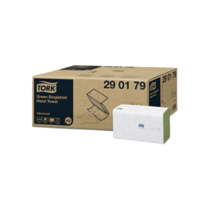 Kéztörlő 2 rétegű Z hajtogatású 250 lap/csomag 15 csomag/karton Singlefold H3 Tork_290179 zöld