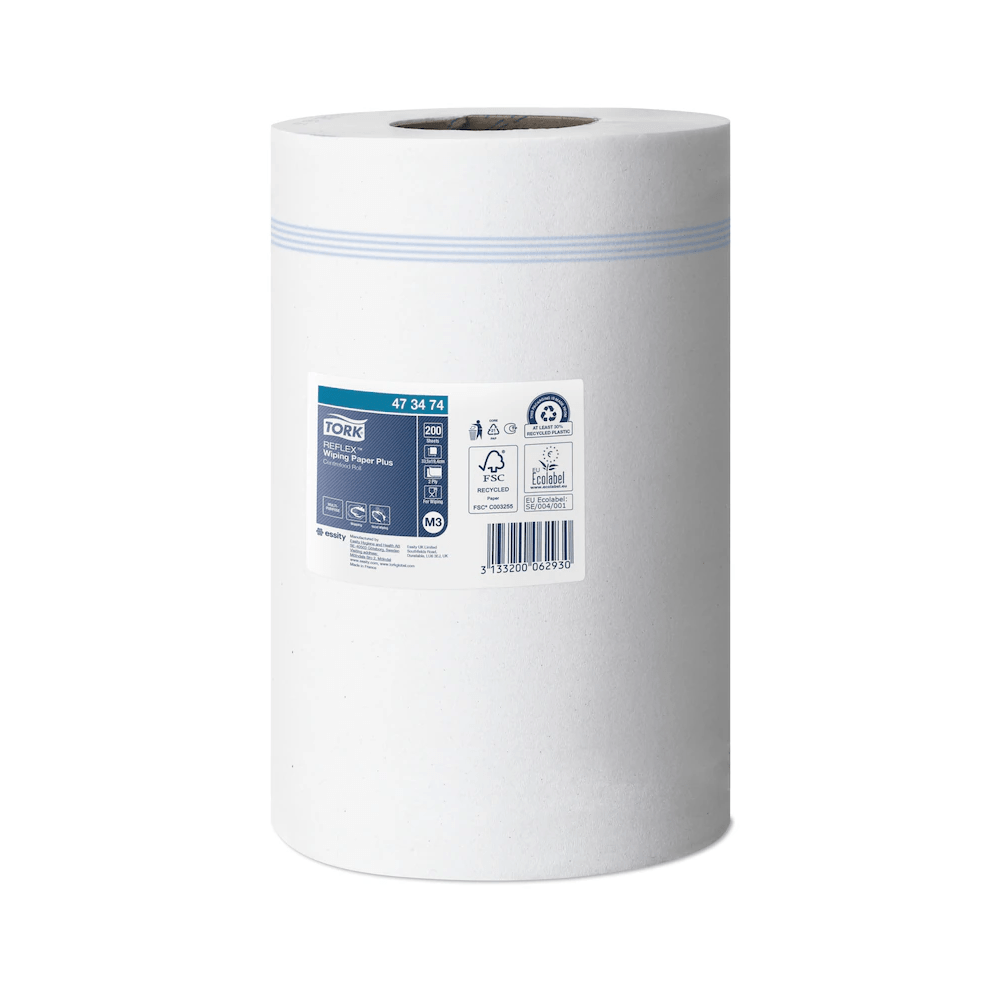 Kéztörlő 2 rétegű plusz mini belsőmagos 200 lap/67 m/tekercs 9 tekercs/karton Reflex™ M3 Tork_473474 fehér
