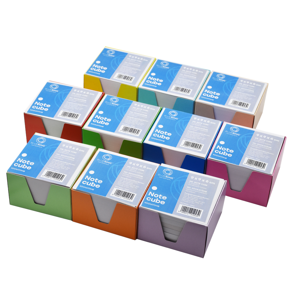 Kockatömb 9x9x6cm, színes karton doboz tartóban Bluering® fehér - Image 3