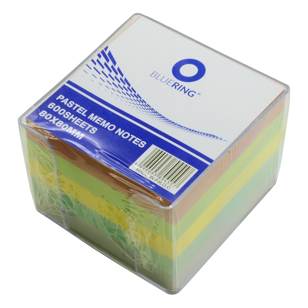 Kockatömb transzparens tartóban színes pasztell 8x8x6,5cm, Bluering® - Image 3