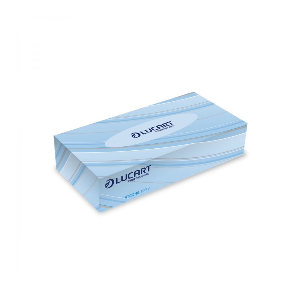 Kozmetikai kendő 2 rétegű 100 lap/doboz Strong 100V Lucart_841030 hófehér