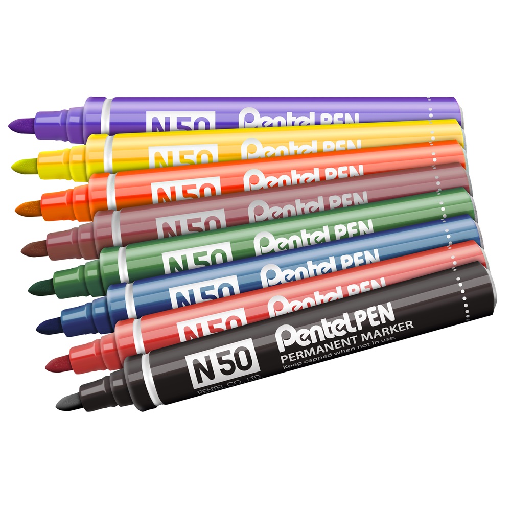 Alkoholos marker fém testű 4,3mm kerek hegyű N50-BE Pentel Extreme piros - Image 3