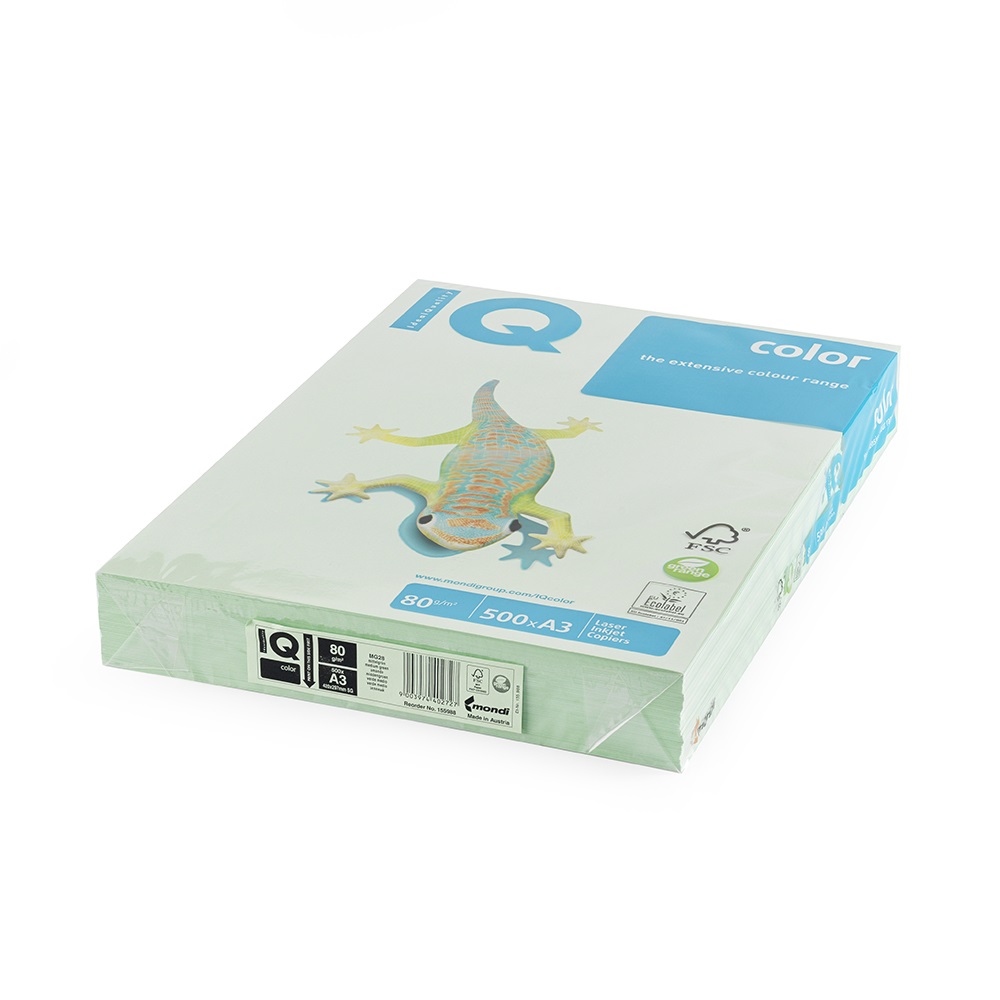 Másolópapír, színes, A3, 80g. IQ MG28 500ív/csomag, pasztell középzöld - Image 3
