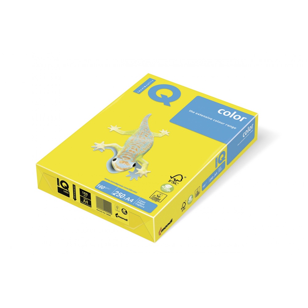 Másolópapír, színes, A4, 160g. IQ Color CY39 250ív/csomag, kanárisárga - Image 3