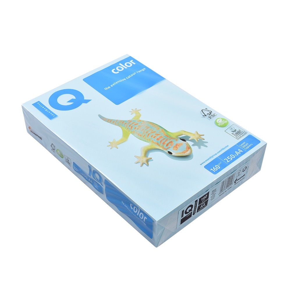 Másolópapír, színes, A4, 160g. IQ Color MB30 250ív/csomag, pasztel középkék - Image 5